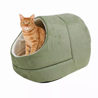 GOOPAWS Cat Cave for Cat and Warming Burrow Cat Bed, Pet Hideway Sleeping Cuddle Cave