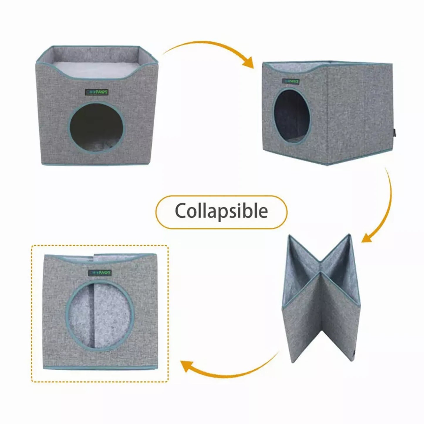 JESPET Foldable Cat Condo Bed