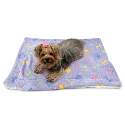 Ultra Plush Colorful Bones/Paws Blanket for your pet