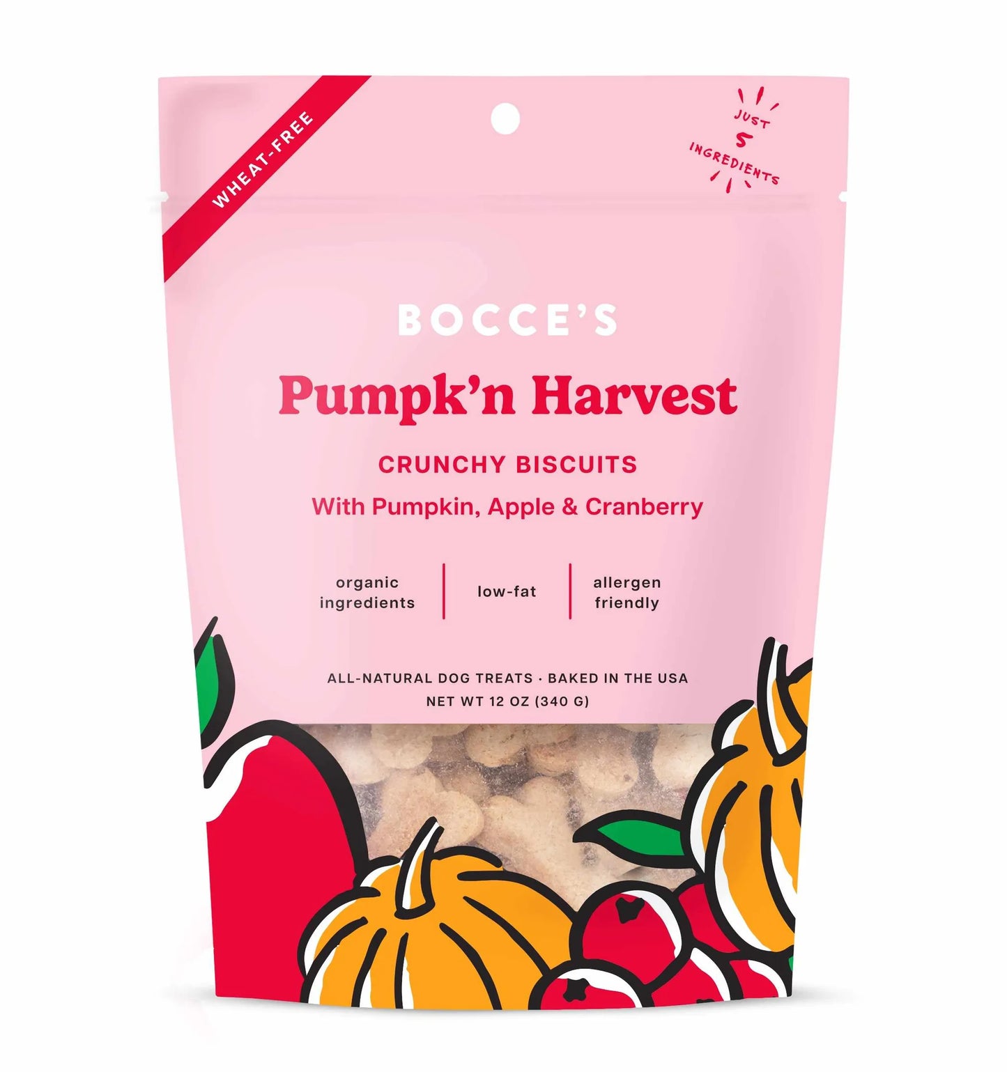 Bocce's Bakery Pumpk'n Harvest Small Batch Biscuit Dog Treats 12oz