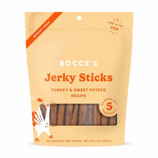 Bocce's Bakery Turkey Grazers Jerky Sticks Dog Treats 4oz