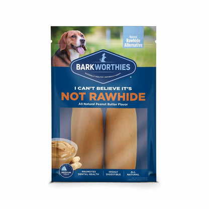 Barkworthies I Can't Believe It's Not Rawhide Rolls Peanut Butter