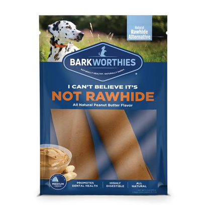 Barkworthies I Can't Believe It's Not Rawhide Rolls Peanut Butter