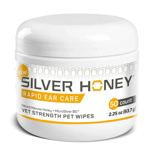 Absorbine Pet - Silver Honey Ear Care Vet Strength Pet Wipes, 50ct