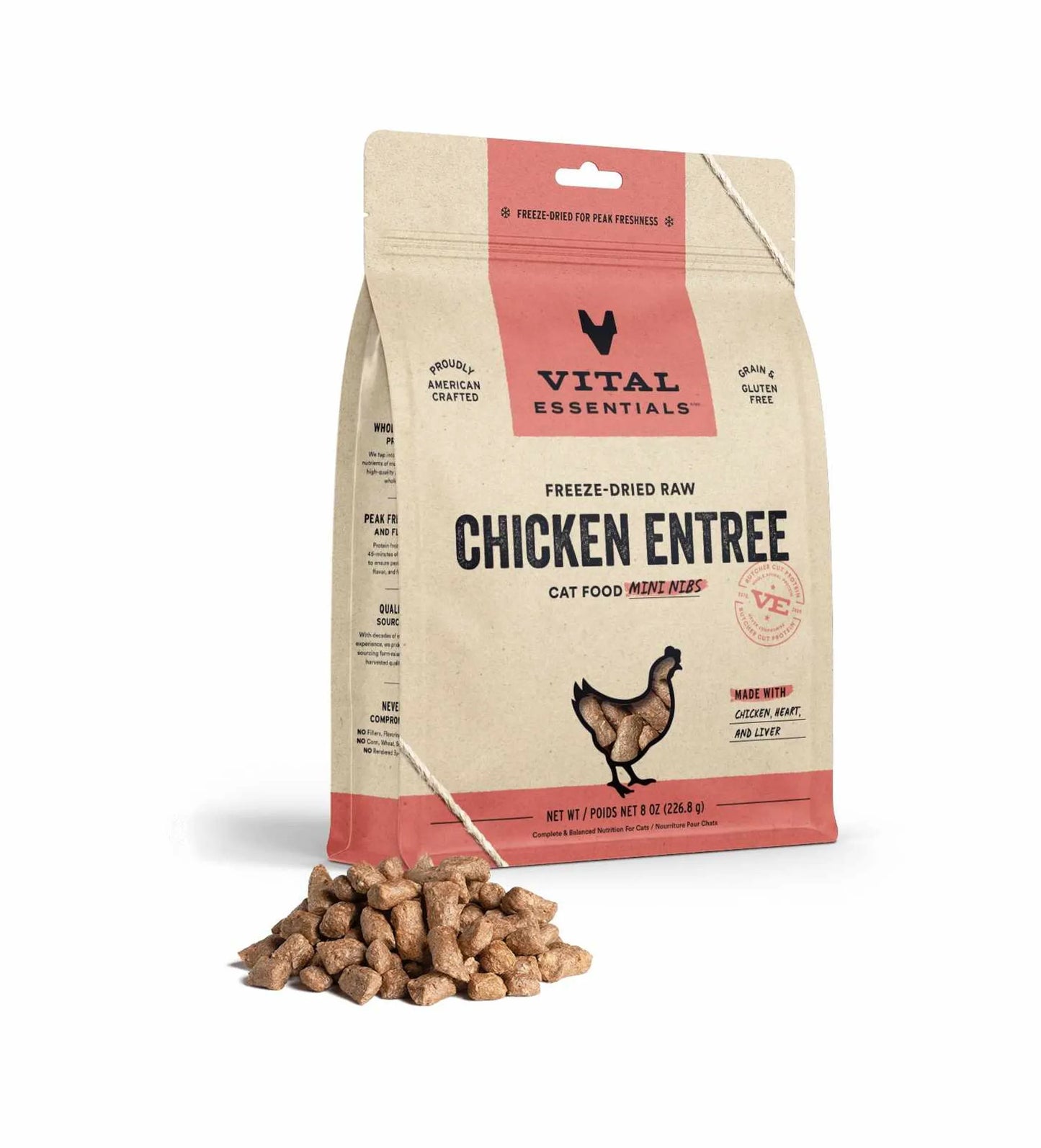 Vital Essentials(R) Freeze-Dried Raw Chicken Entree Cat Food Mini Nibs