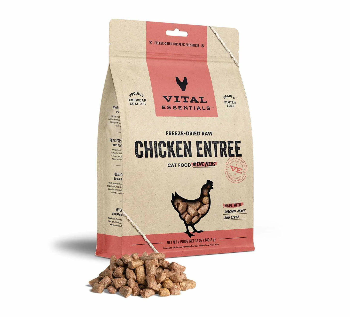 Vital Essentials(R) Freeze-Dried Raw Chicken Entree Cat Food Mini Nibs