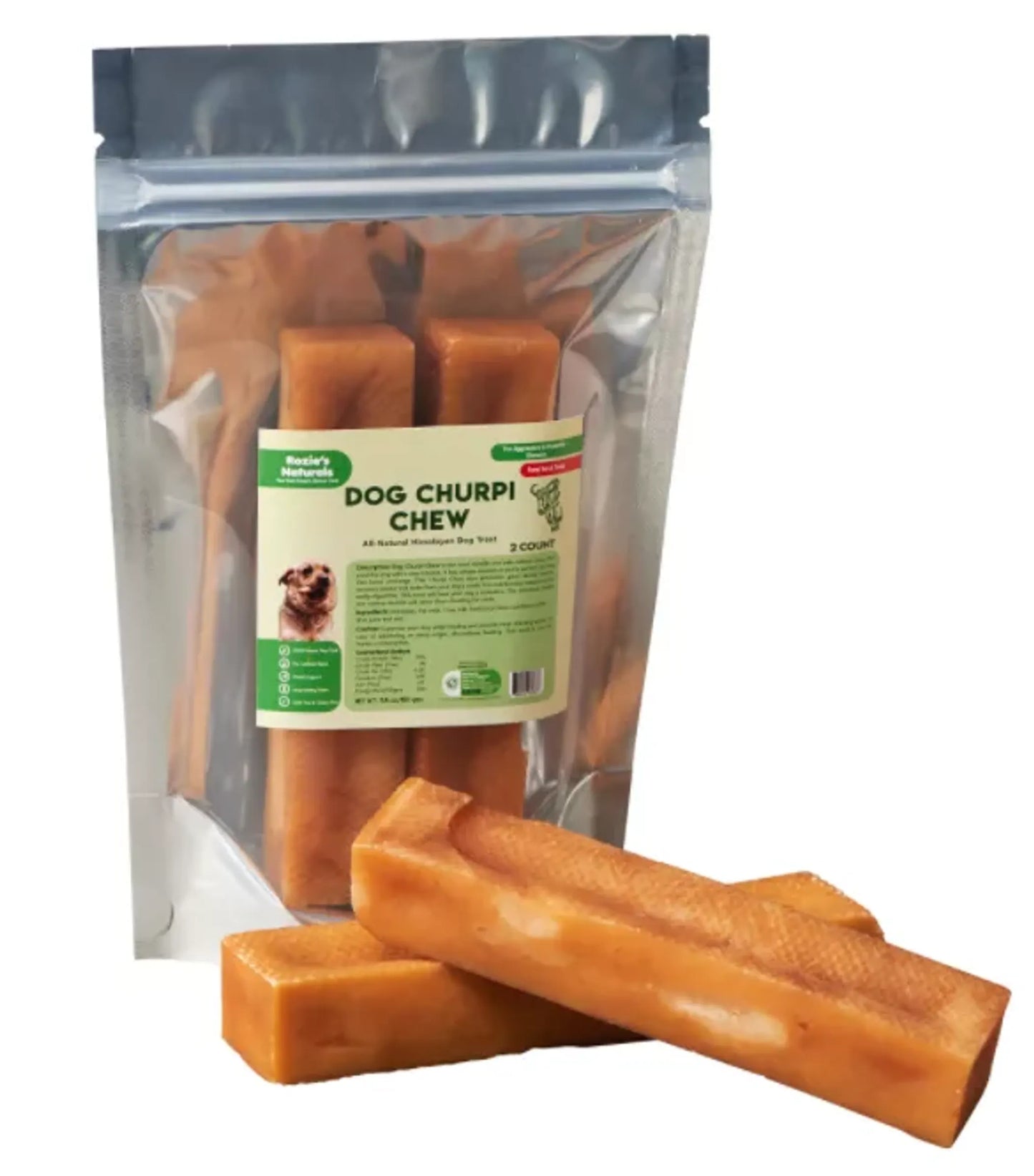 DOG CHURPI CHEW- 100% Natural, Himalayan Yak Cheese Churpi Dog Treat & Chews 2ct