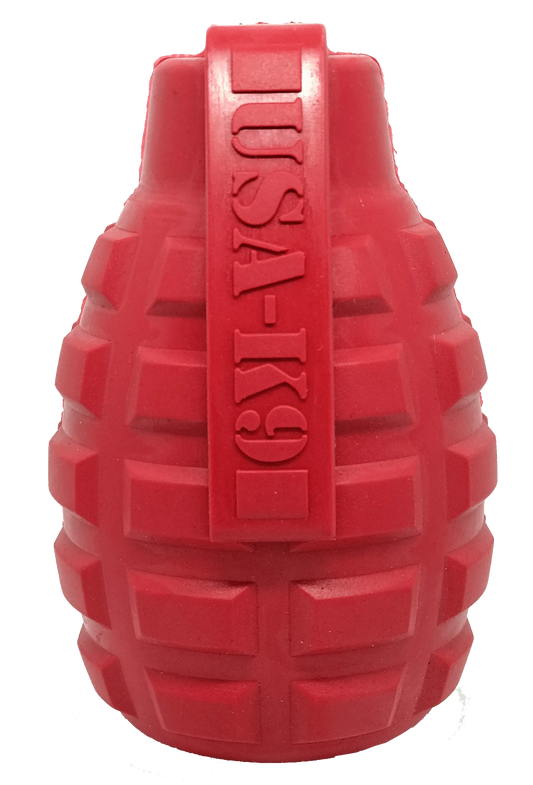 USA-K9 Grenade Durable Rubber Chew Toy & Treat Dispenser