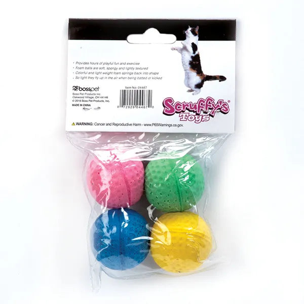 Scruffy's Kitty Sponge Balls 4Pk