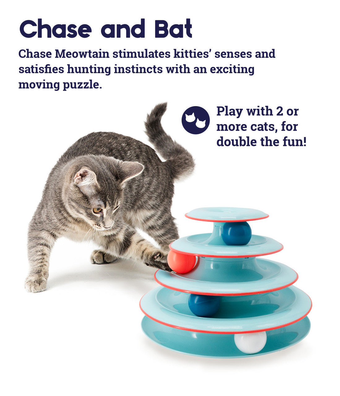 Catstages Chase Meowtain Cat Track Toy Blue