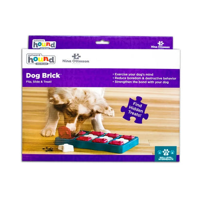 Nina Ottosson Dog Brick Interactive Treat Dog Puzzle Toy Blue Level 2